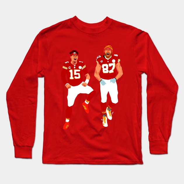 Patrick mahomes 15 x Travis KELCE 87 Long Sleeve T-Shirt by Mic jr